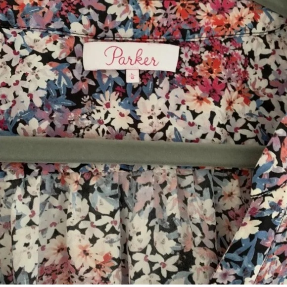 Parker New York Printed Blouse 100% Silk size Large - Picture 4 of 5